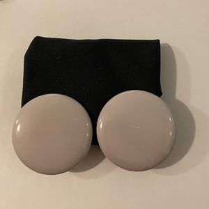 Grey clip on earrings